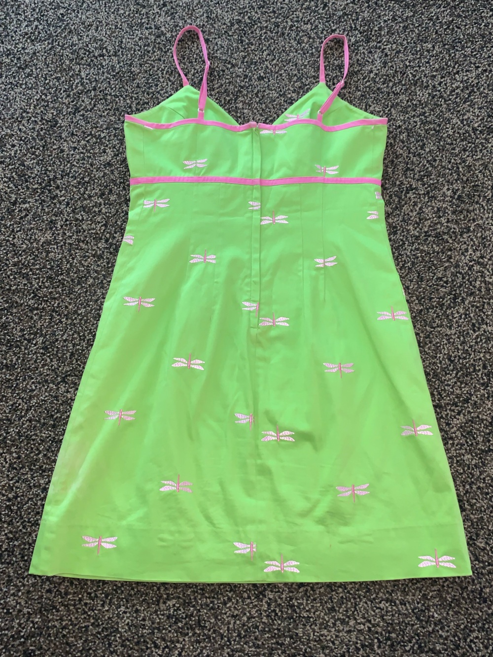 Lilly Pulitzer Green & Pink Dragonfly Slip Dress size 6 - Picture 5 of 9